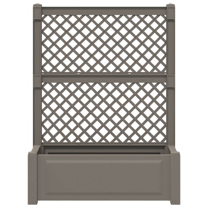 vidaXL Big Planter with Trellis Grey 99.5 x 43 x 133.5 cm PP