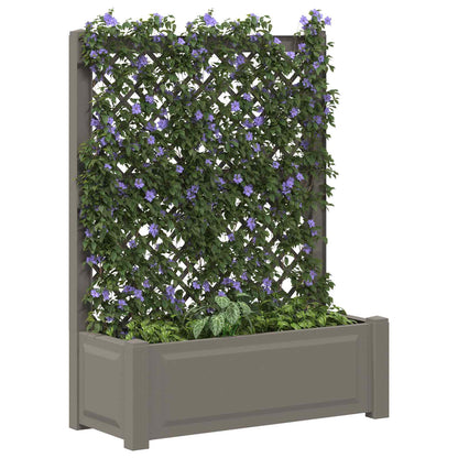 vidaXL Big Planter with Trellis Grey 99.5 x 43 x 133.5 cm PP
