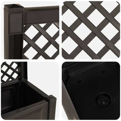 vidaXL Big Planter with Trellis Anthracite 99.5 x 43 x 133.5 cm PP
