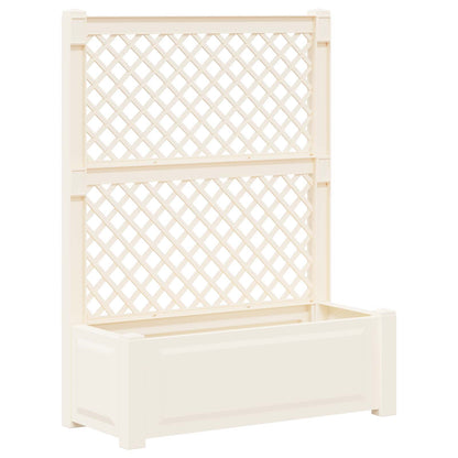 vidaXL Big Planter with Trellis 2 pcs White 143 x 143 x 133.5 cm PP