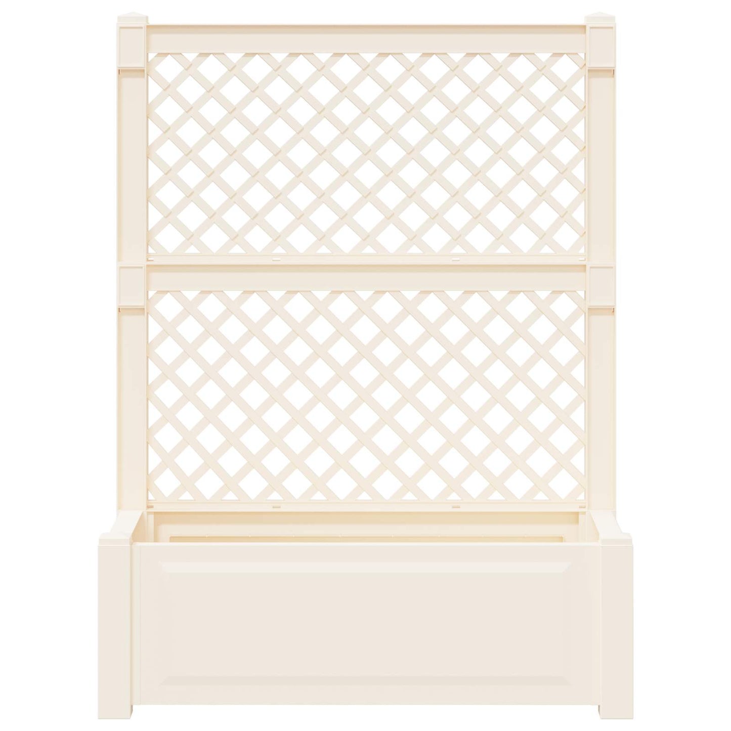 vidaXL Big Planter with Trellis 2 pcs White 143 x 143 x 133.5 cm PP