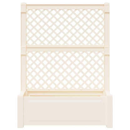 vidaXL Big Planter with Trellis 2 pcs White 143 x 143 x 133.5 cm PP