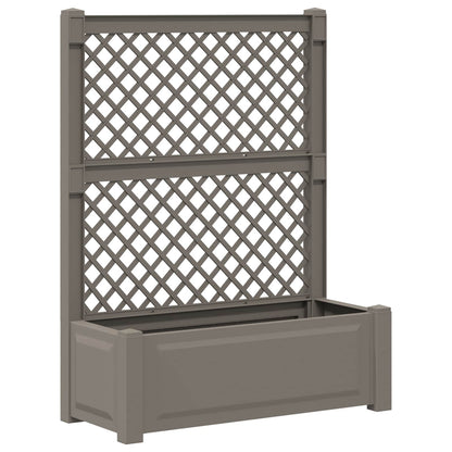 vidaXL Big Planter with Trellis 2 pcs Grey 143 x 143 x 133.5 cm PP
