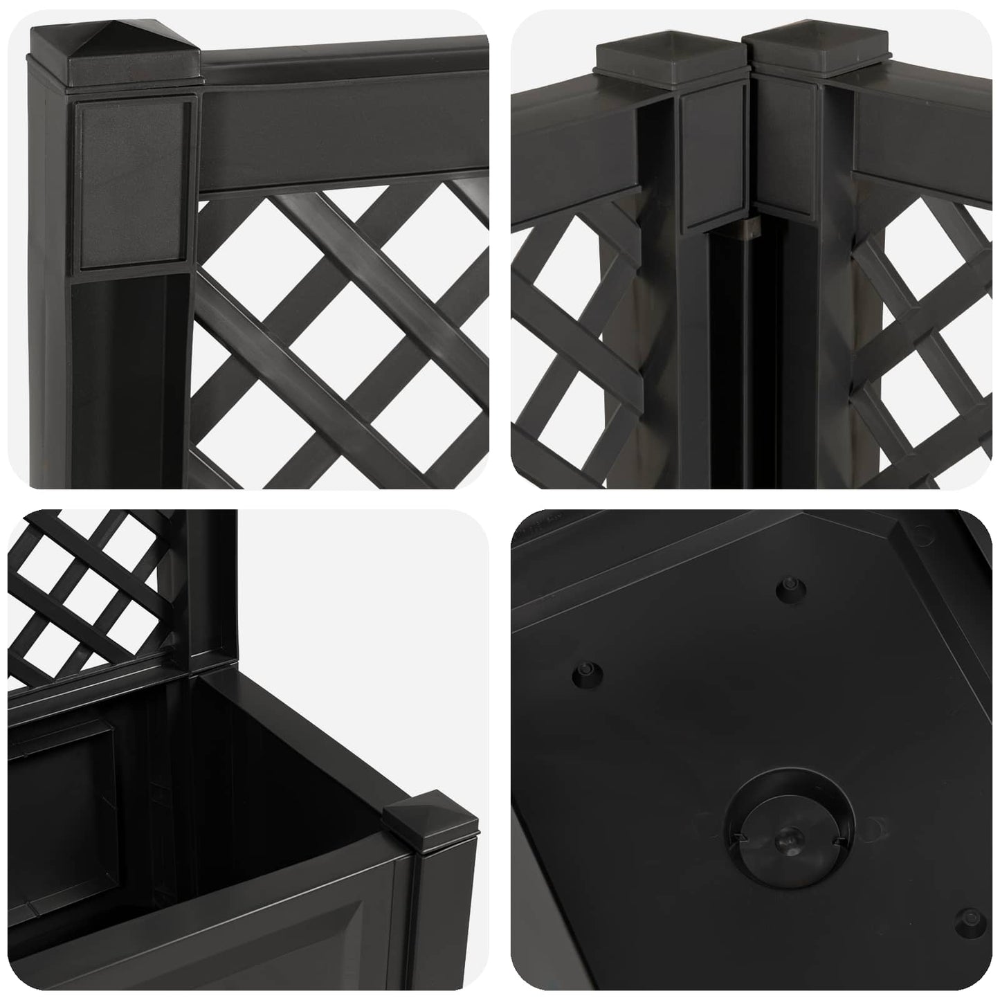 vidaXL Big Planter with Trellis 2 pcs Anthracite 143 x 143 x 133.5 cm