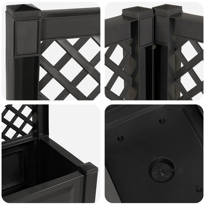 vidaXL Big Planter with Trellis 2 pcs Anthracite 143 x 143 x 133.5 cm