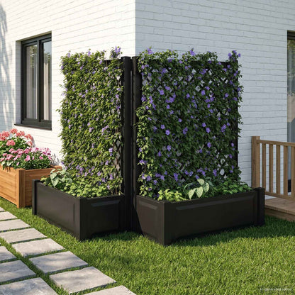vidaXL Big Planter with Trellis 2 pcs Anthracite 143 x 143 x 133.5 cm