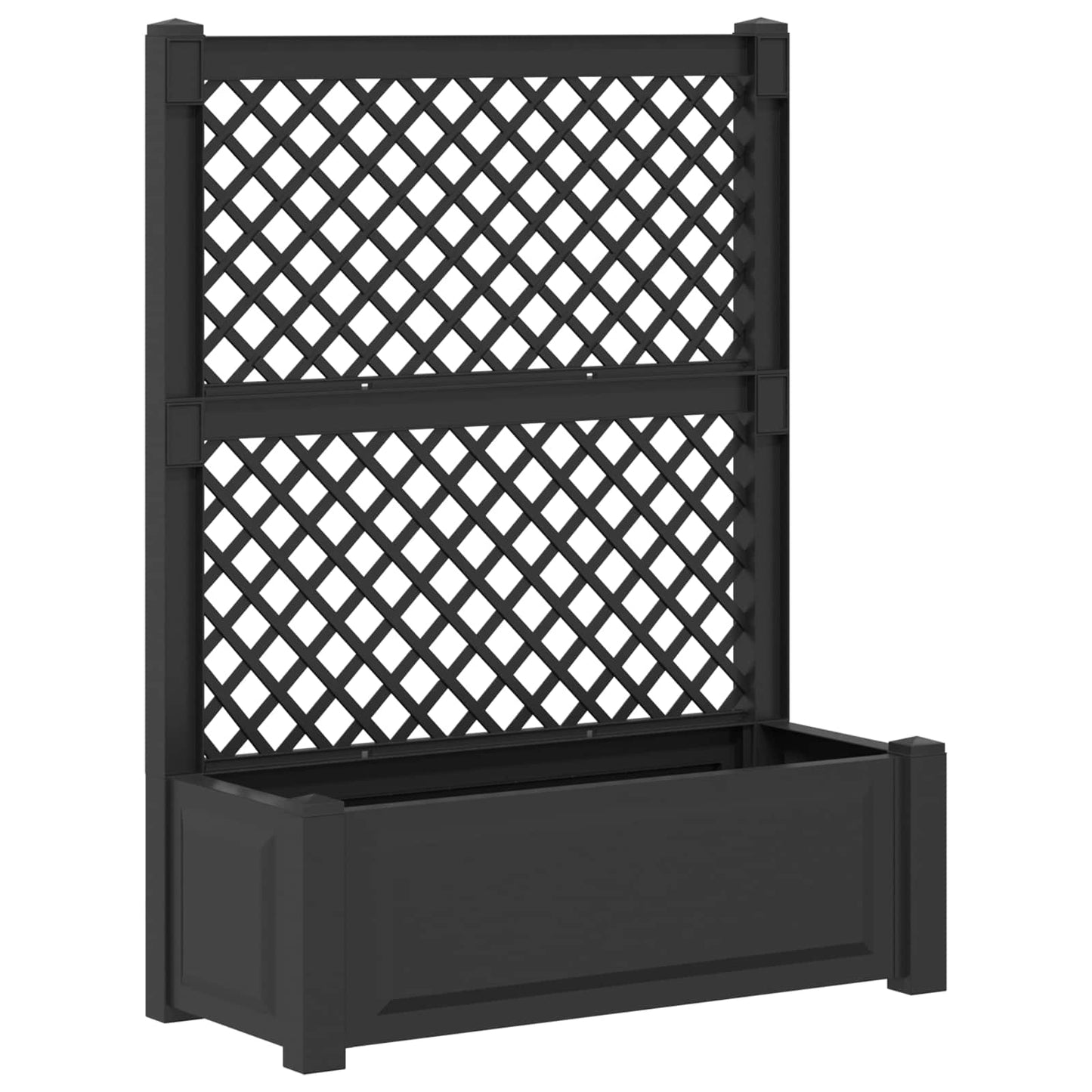 vidaXL Big Planter with Trellis 2 pcs Anthracite 143 x 143 x 133.5 cm