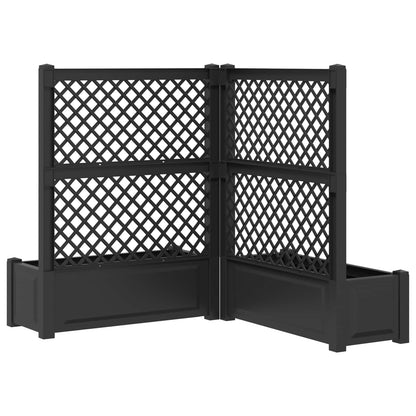 vidaXL Big Planter with Trellis 2 pcs Anthracite 143 x 143 x 133.5 cm