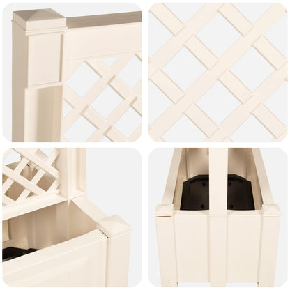 vidaXL Big Planter with Trellis White 99.5 x 43 x 133.5 PP