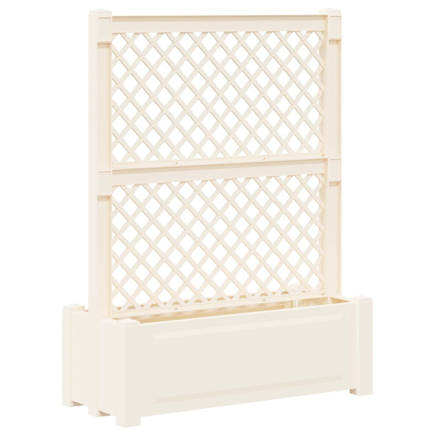 vidaXL Big Planter with Trellis White 99.5 x 43 x 133.5 PP