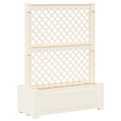 vidaXL Big Planter with Trellis White 99.5 x 43 x 133.5 PP