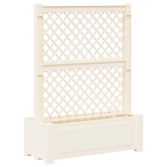 vidaXL Big Planter with Trellis White 99.5 x 43 x 133.5 PP
