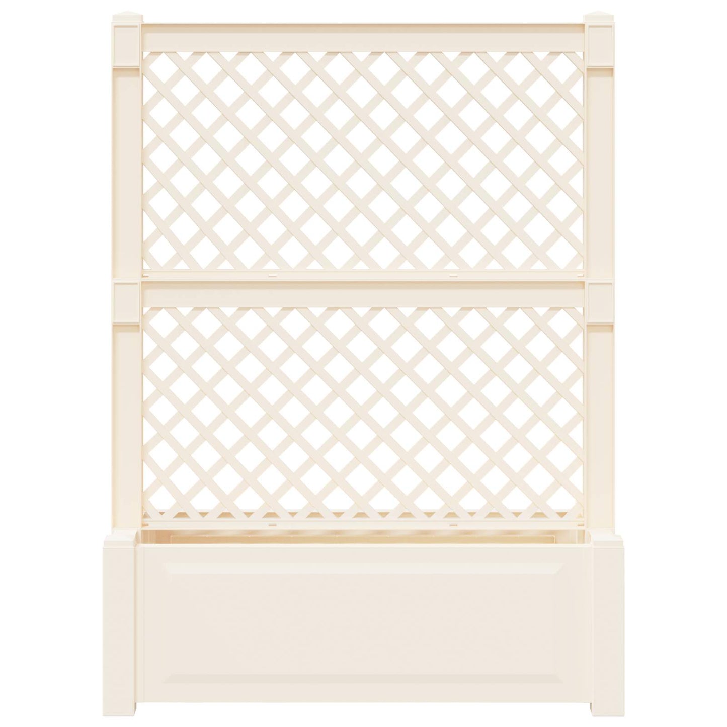 vidaXL Big Planter with Trellis White 99.5 x 43 x 133.5 PP