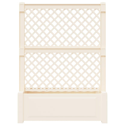 vidaXL Big Planter with Trellis White 99.5 x 43 x 133.5 PP