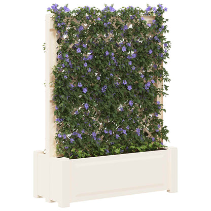 vidaXL Big Planter with Trellis White 99.5 x 43 x 133.5 PP