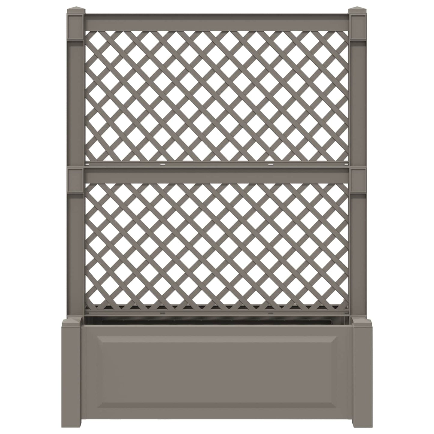 vidaXL Big Planter with Trellis Grey 99.5 x 43 x 133.5 PP