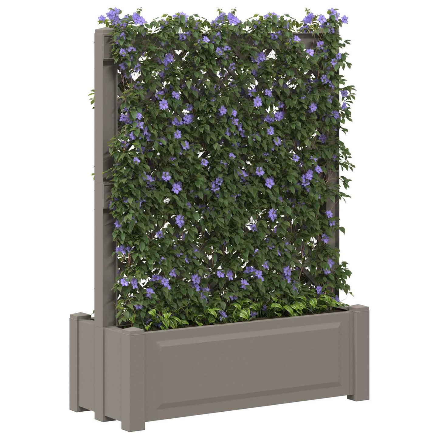 vidaXL Big Planter with Trellis Grey 99.5 x 43 x 133.5 PP