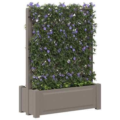 vidaXL Big Planter with Trellis Grey 99.5 x 43 x 133.5 PP