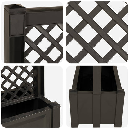vidaXL Big Planter with Trellis Anthracite 99.5 x 43 x 133.5 PP
