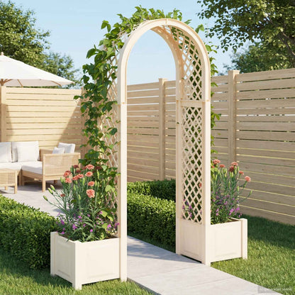 vidaXL Rose Arch with Planter White 168.5 x 43 x 207 cm PP