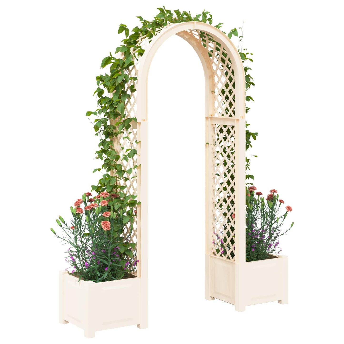 vidaXL Rose Arch with Planter White 168.5 x 43 x 207 cm PP