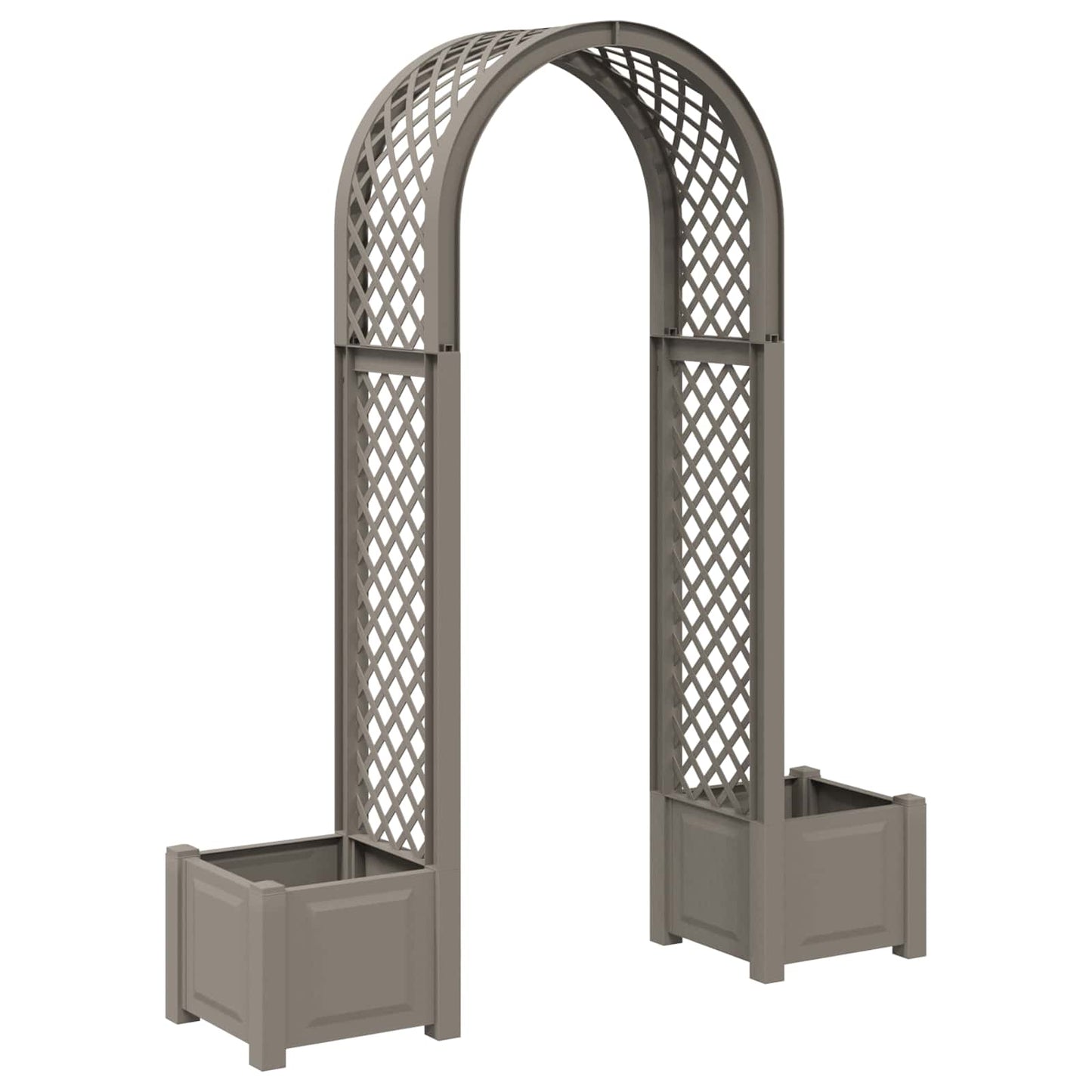 vidaXL Rose Arch with Planter Grey 168.5 x 43 x 207 cm PP