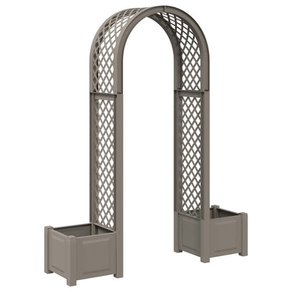 vidaXL Rose Arch with Planter Grey 168.5 x 43 x 207 cm PP