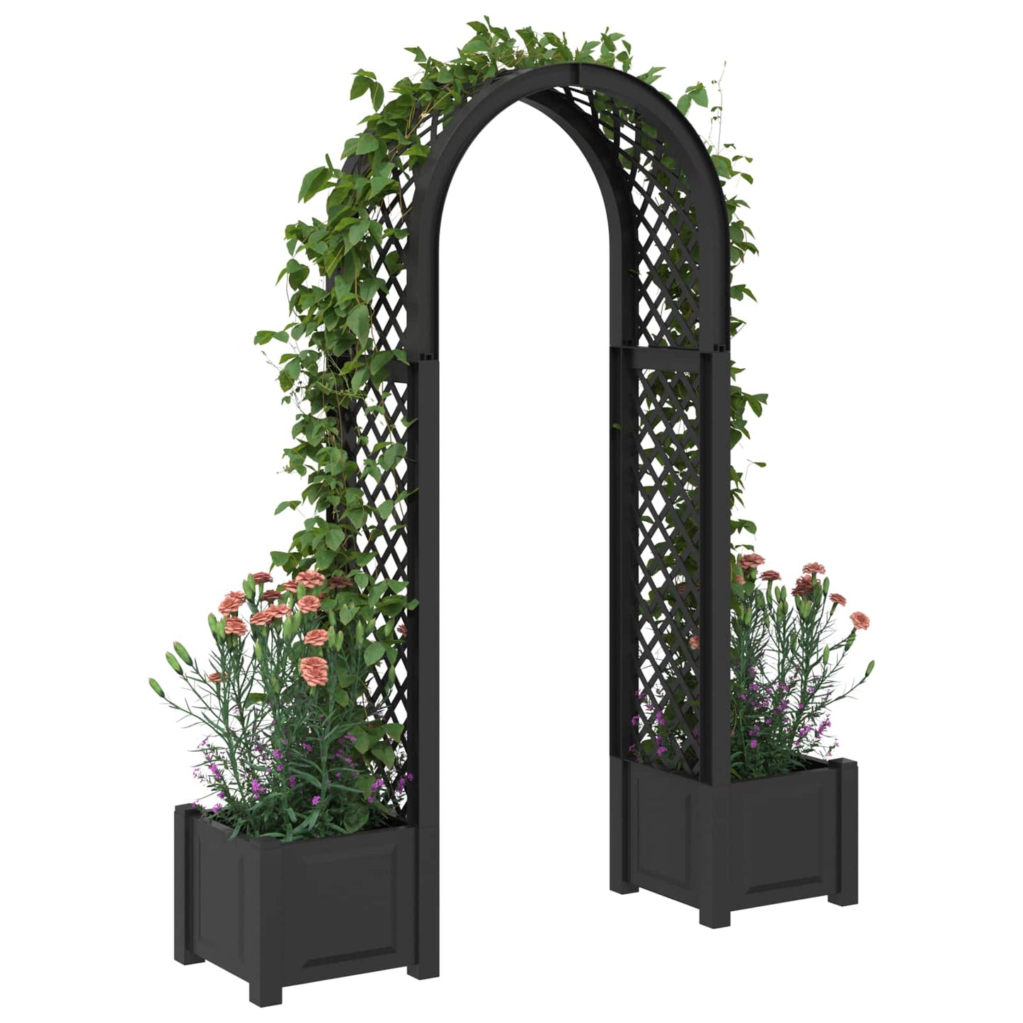 vidaXL Rose Arch with Planter Anthracite 168.5 x 43 x 207 cm PP