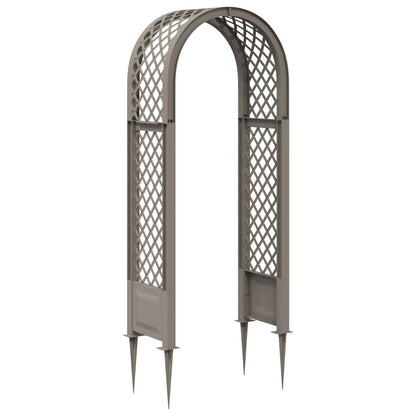 vidaXL Rose Arch with Spikes Grey 97 x 43 x 218 cm PP