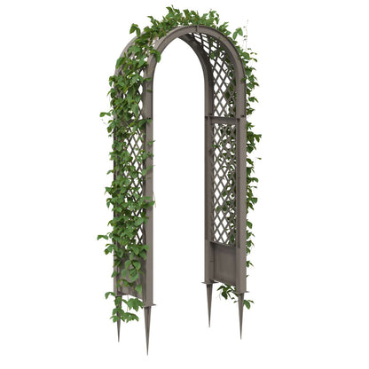 vidaXL Rose Arch with Spikes Grey 97 x 43 x 218 cm PP