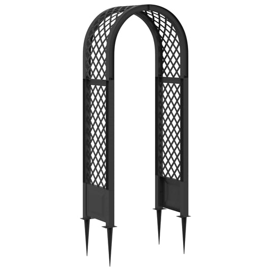 vidaXL Rose Arch with Spikes Anthracite 97 x 43 x 218 cm PP