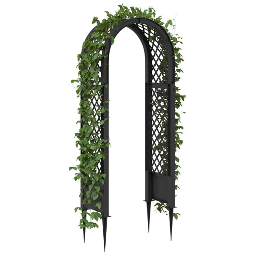 vidaXL Rose Arch with Spikes Anthracite 97 x 43 x 218 cm PP