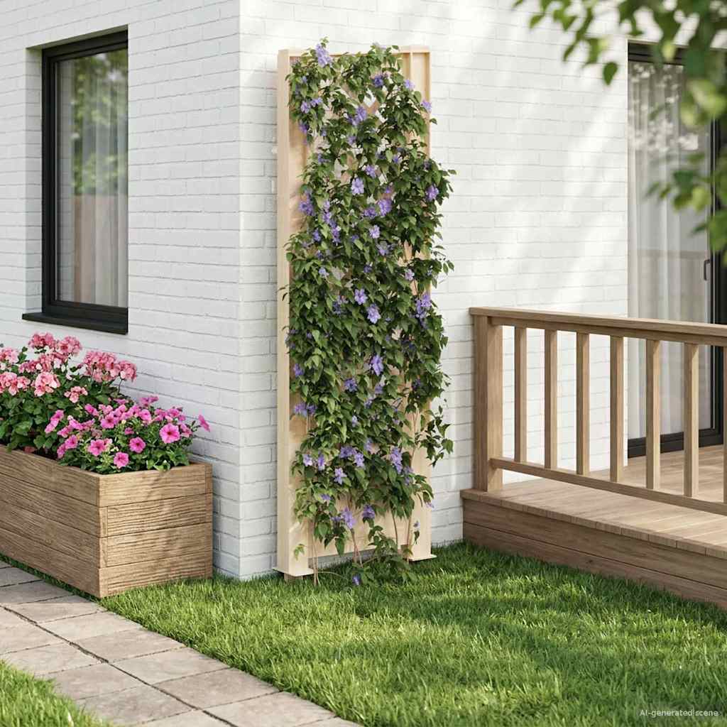 vidaXL Trellis with Spike White 43 x 6 x 165 cm PP