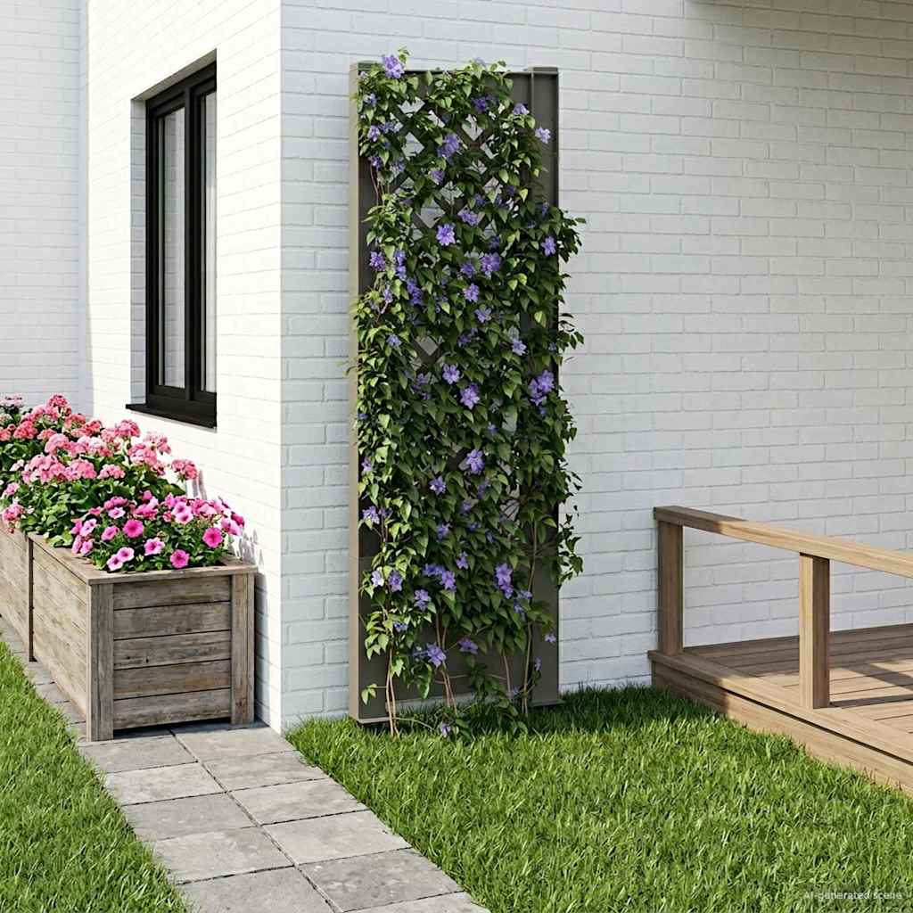 vidaXL Trellis with Spike Grey 43 x 6 x 165 cm PP
