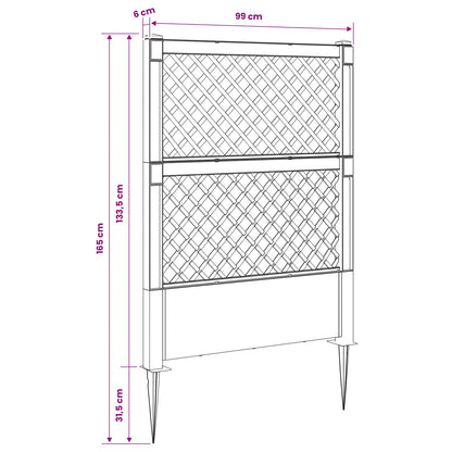 vidaXL Trellis with Spike Grey 99 x 6 x 165 cm PP