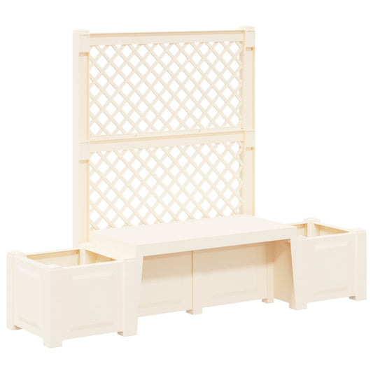 vidaXL Garden Bench Kopenhagen White 173 x 49 x 135.5 cm PP
