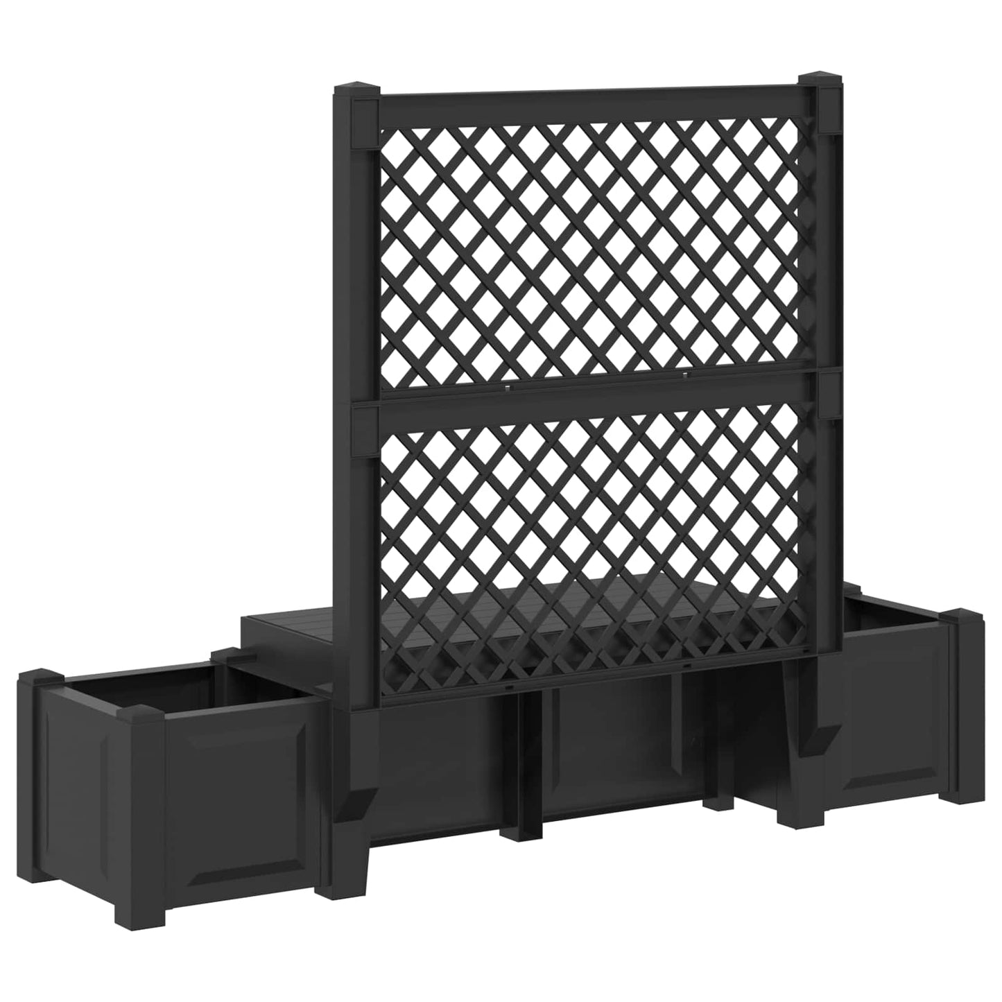 vidaXL Garden Bench Kopenhagen Anthracite 173 x 49 x 135.5 cm PP
