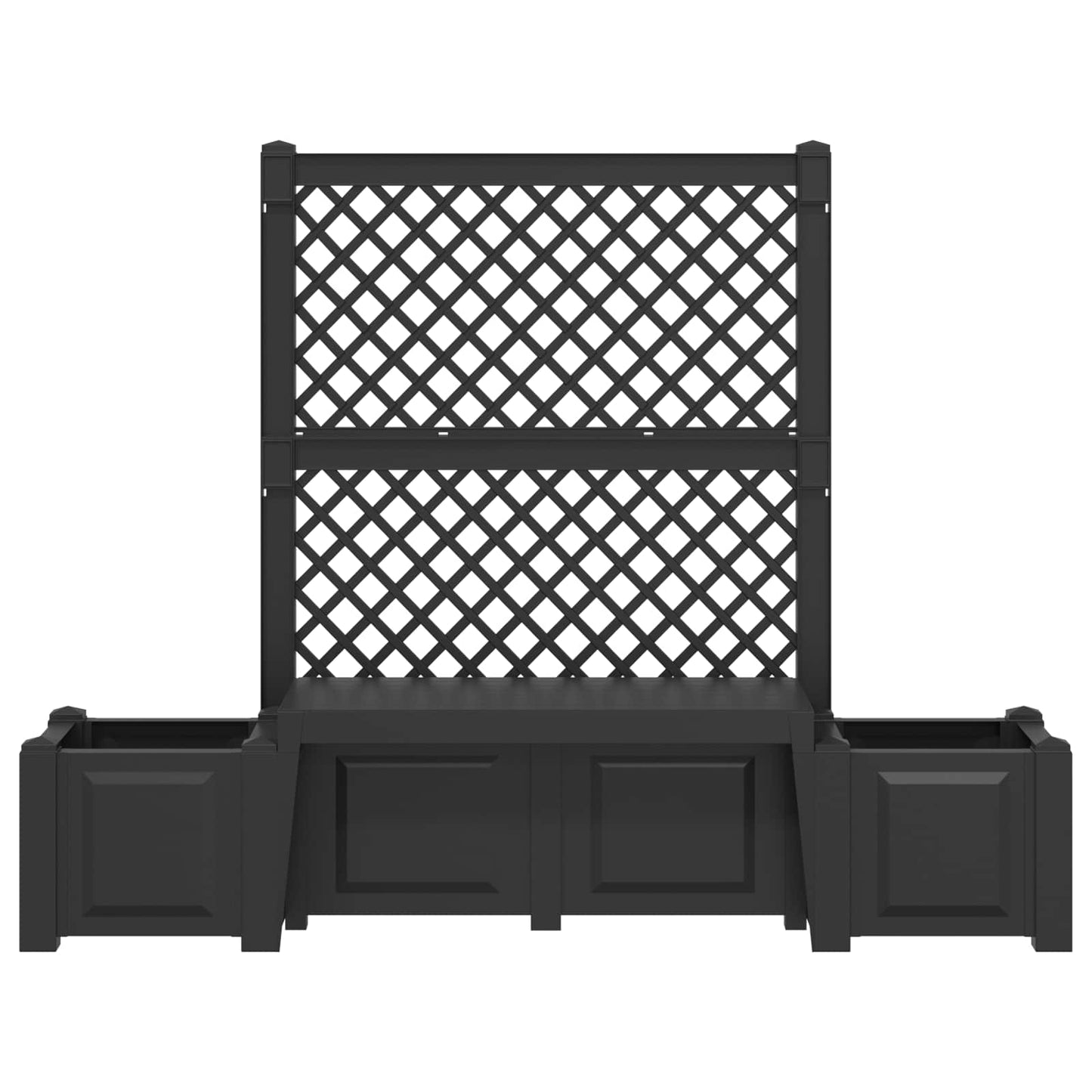 vidaXL Garden Bench Kopenhagen Anthracite 173 x 49 x 135.5 cm PP