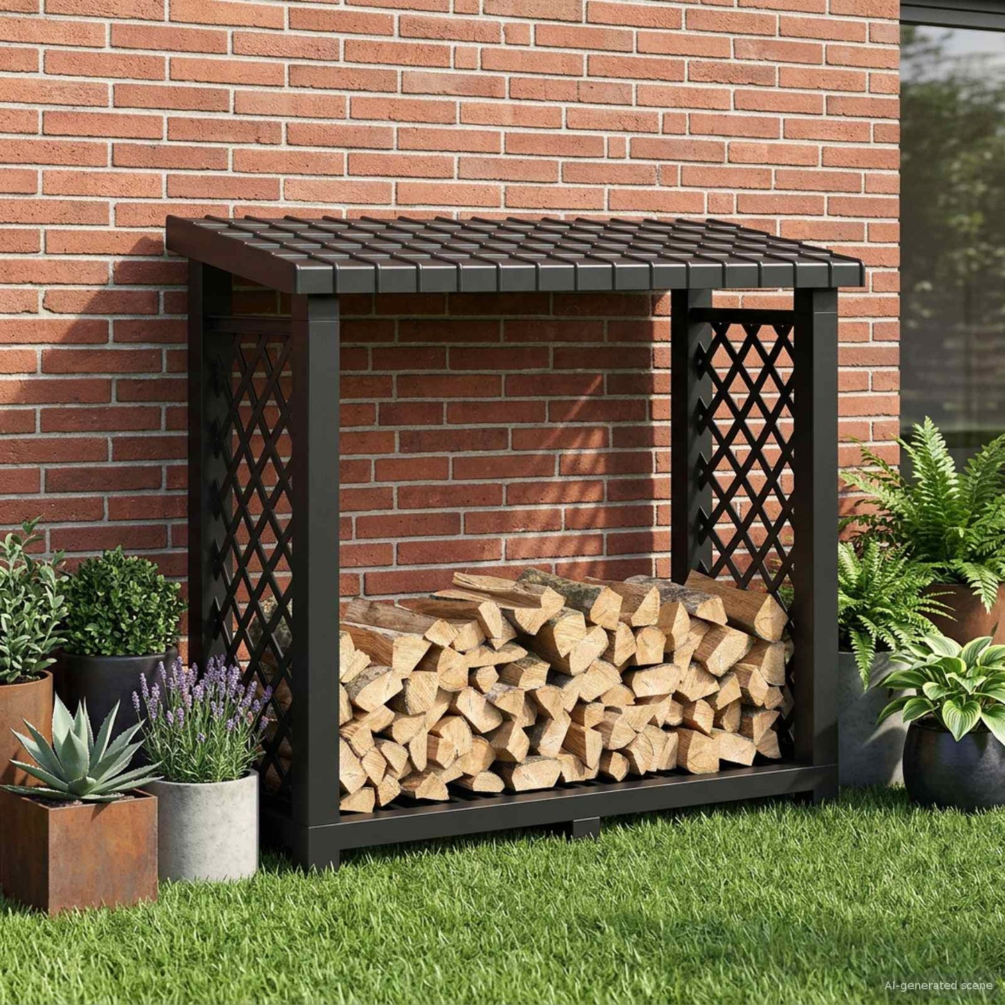 vidaXL Firewood Rack 114 x 46 x 101 cm PP Anthracite