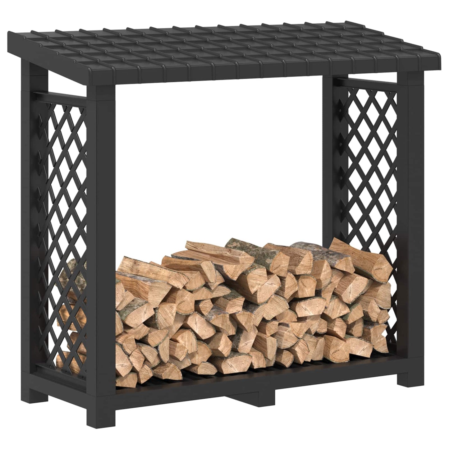 vidaXL Firewood Rack 114 x 46 x 101 cm PP Anthracite