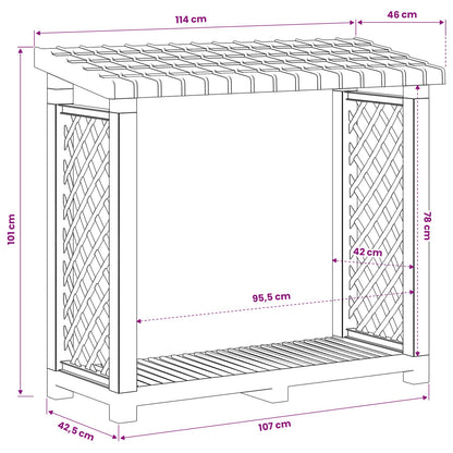 vidaXL Firewood Rack 114 x 46 x 101 cm PP Anthracite