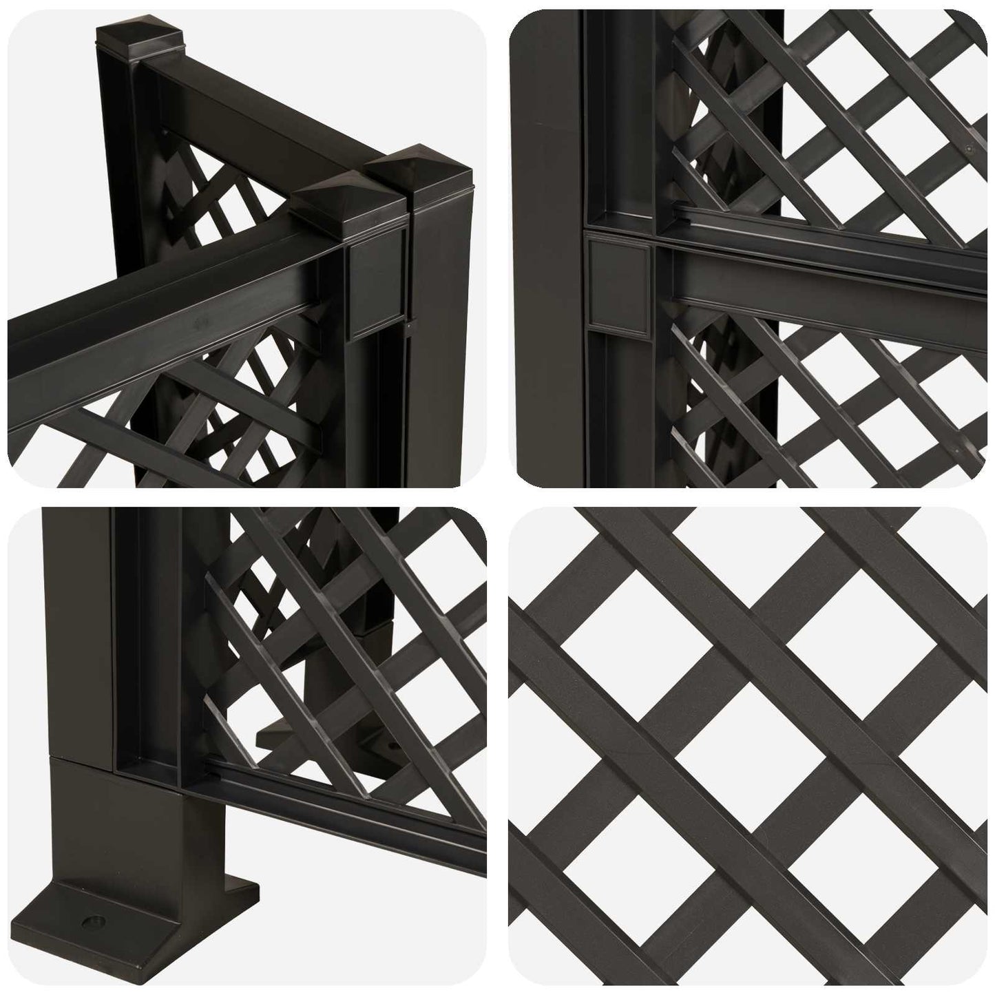 vidaXL Dustbin Trellis Anthracite 123 x 47 x 114 cm PP