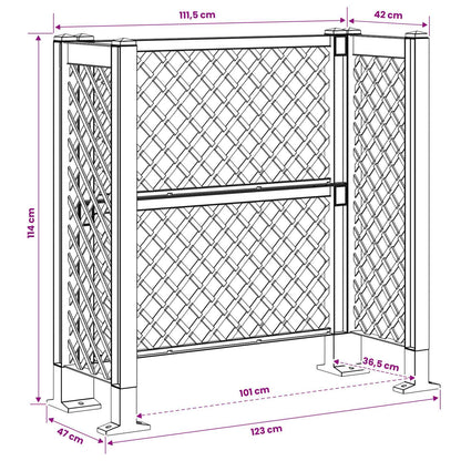 vidaXL Dustbin Trellis Anthracite 123 x 47 x 114 cm PP