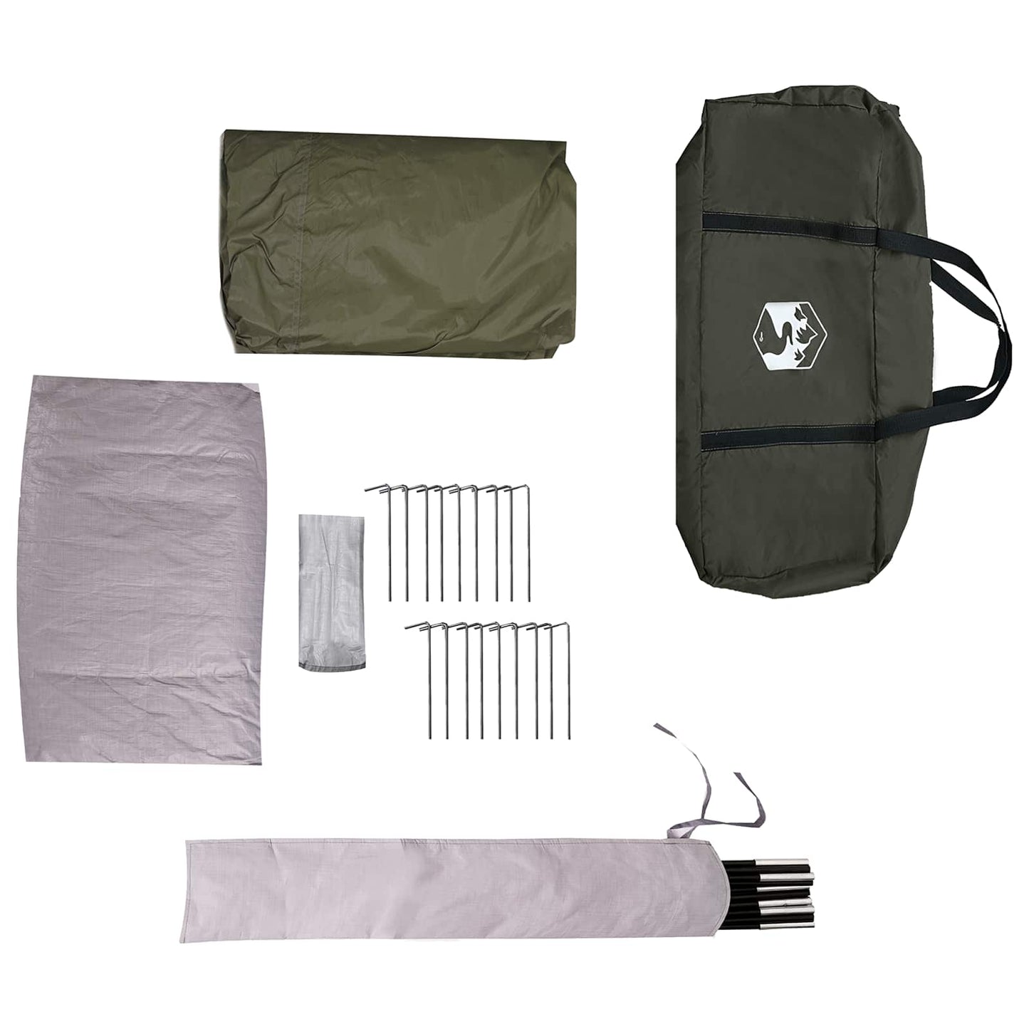 vidaXL Family Tent with Rainfly Water-resistant 10-Person Army Green