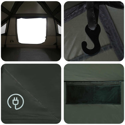 vidaXL Family Tent with Rainfly Water-resistant 6-Person Army Green