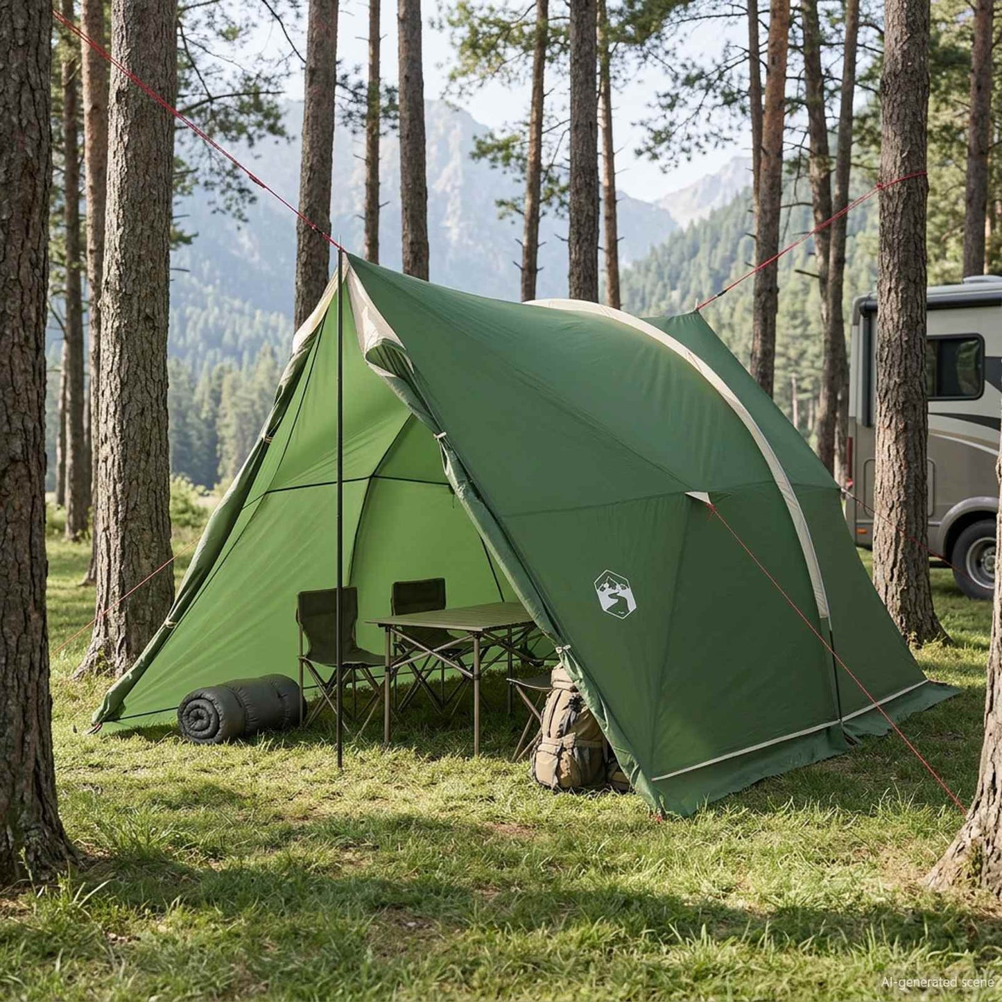 vidaXL Canopy Tent Water-Resistant -Person Green
