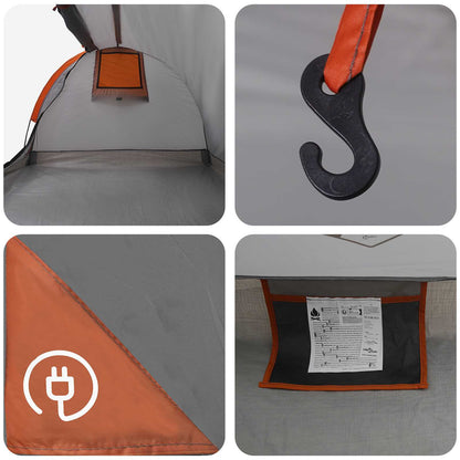 vidaXL Hiking Tent Water-Resistant 2-Person Grey and Orange