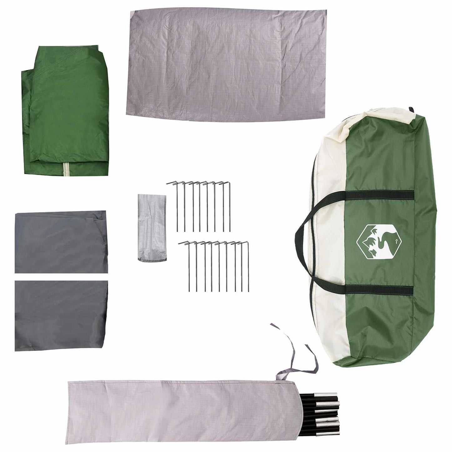 vidaXL Family Tent with Rainfly Water-resistant 18-Person Green