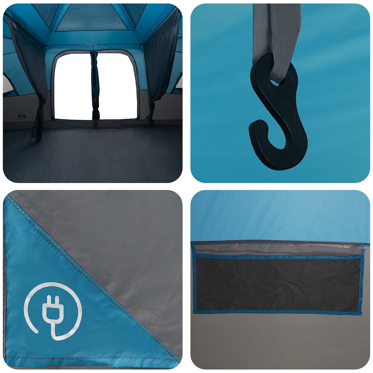 vidaXL Family Tent with Rainfly Water-resistant 18-Person Blue
