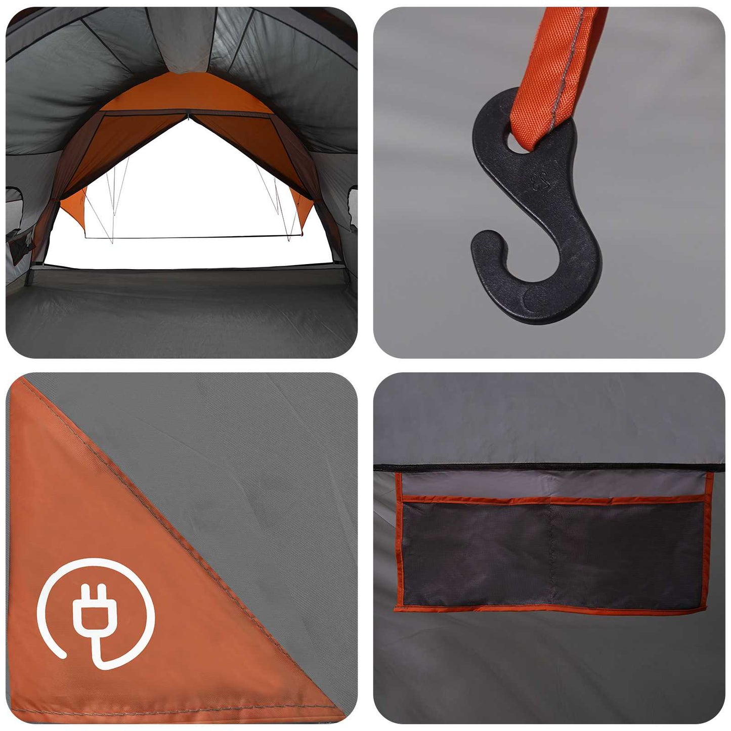 vidaXL Tunnel Tent with Rainfly Water-Resistant 10-Person